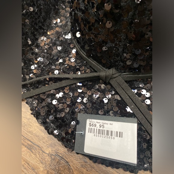 C.C Sequin Mesh Cowboy Hat Black BNWT - Picture 5 of 8